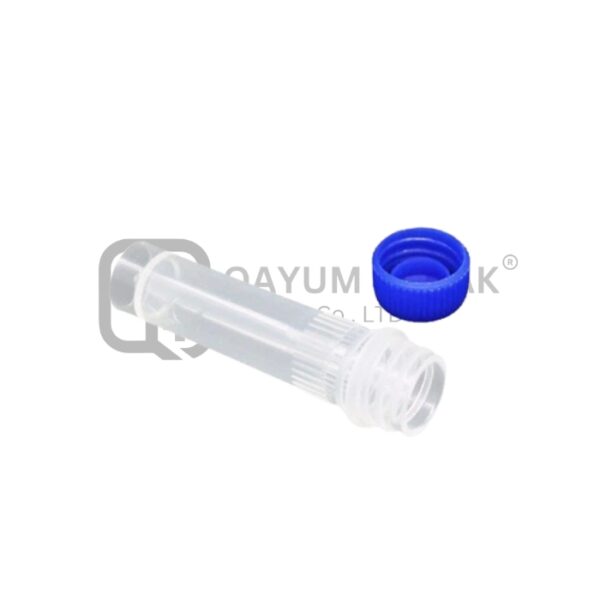 Cryo Tube: Leak proof silicon Runner liner mounted in cap. Vol. 1.8ml, PP Material